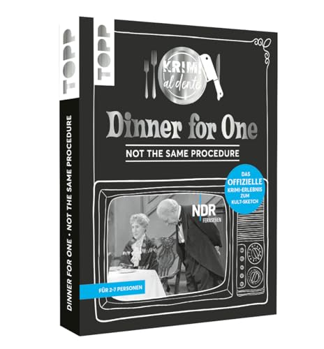 Krimi al dente - Dinner for One: Not The Same Procedure. Krimidinner für 2-7 Personen- Das offizielle Krimi-Erlebnis zum Kult-Sketch- Krimispiel für Zuhause- Komplett-Set für das perfekte Krimi Dinner für 24,99 EUR bei amazon.de Bild: Krimi al dente - Dinner for One: Not The Same Procedure. Krimidinner für 2-7 Personen- Das offizielle Krimi-Erlebnis zum Kult-Sketch- Krimispiel für Zuhause- Komplett-Set für das perfekte Krimi Dinner für 24,99 EUR bei amazon.de