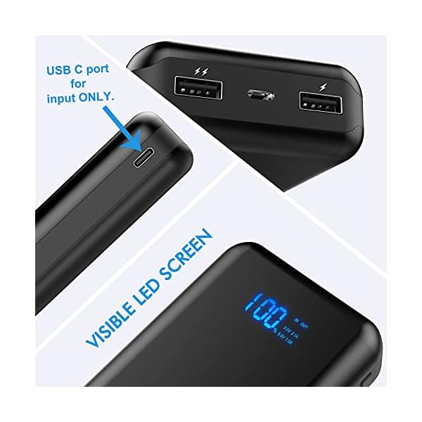 Ceeya Portable Charger 26800mAh,5V 2A USB Heated Vest,Heated Jacket,Heated Work Safety Jacket,External Battery Pack Compatible with iPhone,Smartphones and More.(USB-C for Input ONLY)