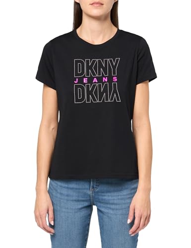 Image of DKNY Women's Short Sleeve V-Neck Mesh Ruched Knit Top