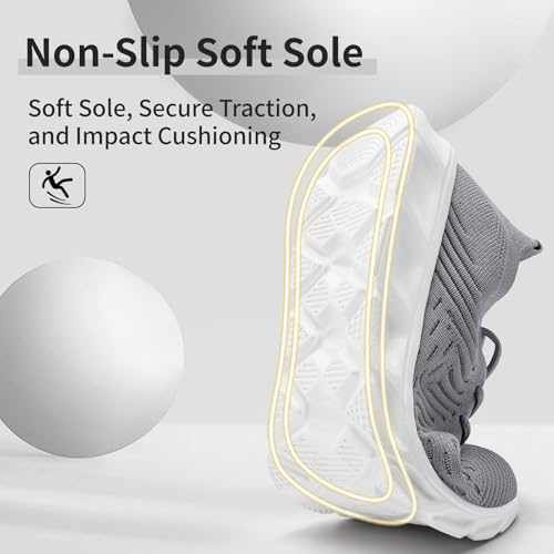 Image of Running Shoes for Men Non Slip Tennis Gym Sneakers Lightweight Breathable Mesh Athletic Shoe Comfortable Casual Workout Walking Shoe for Outdoor Travel Work and Daily Use