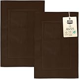 Utopia Towels 21-Inch-by-34-Inch Cotton Washable Bath Mat, 2 Pack, Dark Brown