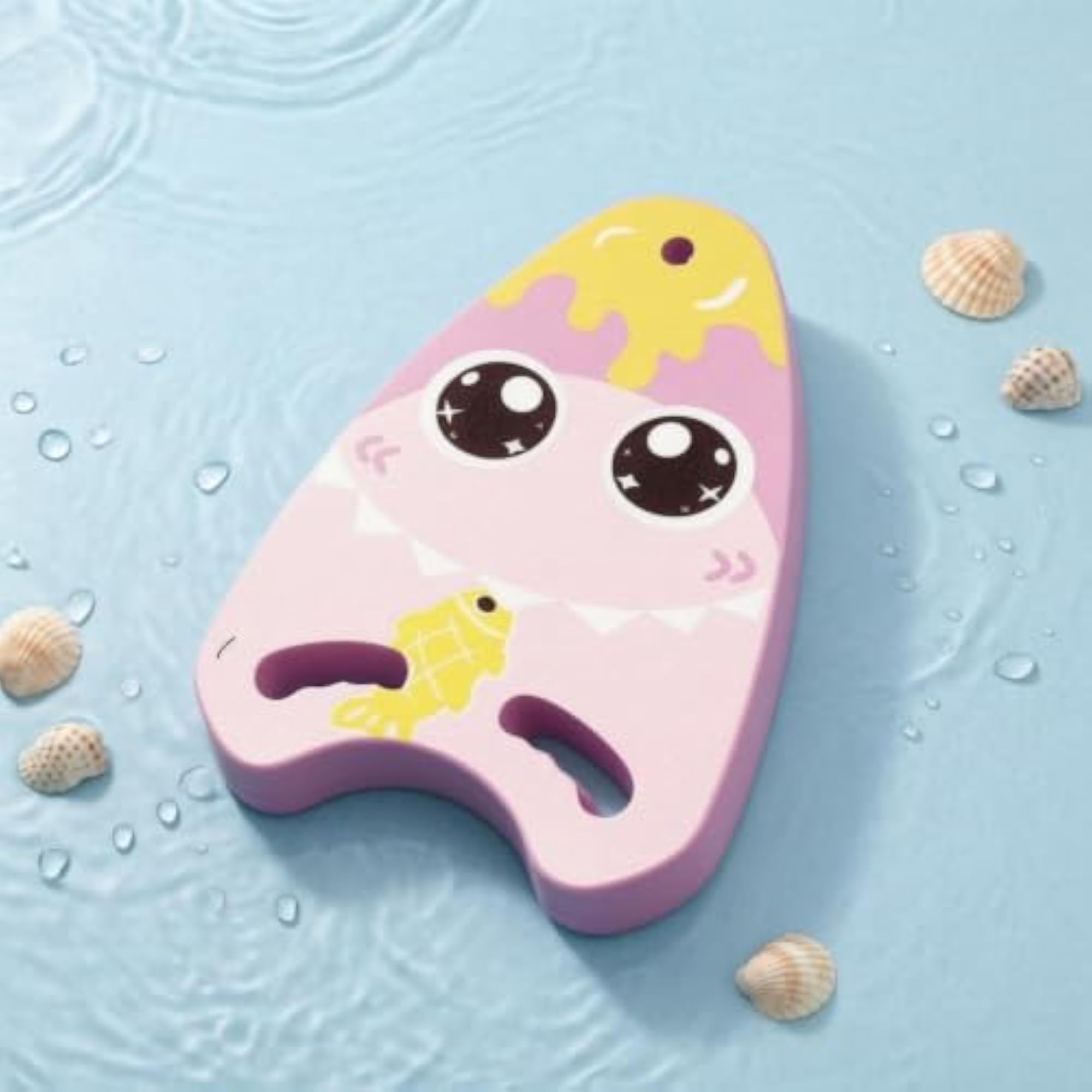 Textured Surface Aquatic Shaped Swim Board with Hand-Grip Cutouts