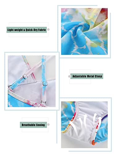Image of Moon Tree Girls One Piece Swimsuits Ruffle Swimwear Beach Bathing Suit 2-14 Years