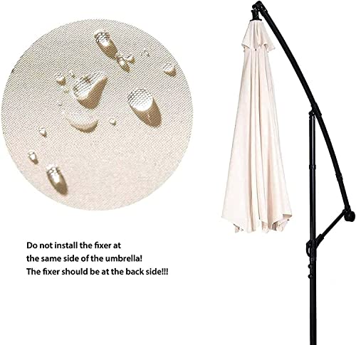 3M Freiarm-Sonnenschirm Gartenschirm UV 50+ Schutz Wasserdicht mit Kurbel & Neigung Überhang für Outdoor-Basis – Bild 4