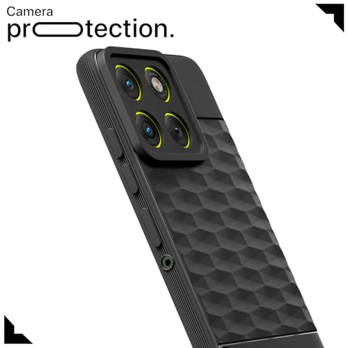 Image of Pikkme Back Cover for Motorola Moto Edge 70 5G Soft Grip 3D Hexa Cube Texture Silicone Bumper Case (Black)
