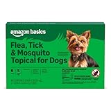 Amazon Basics Flea, Tick & Mosquito Topical Treatment for Small Dogs (4-10 pounds), 6 Count, Packaging May Vary