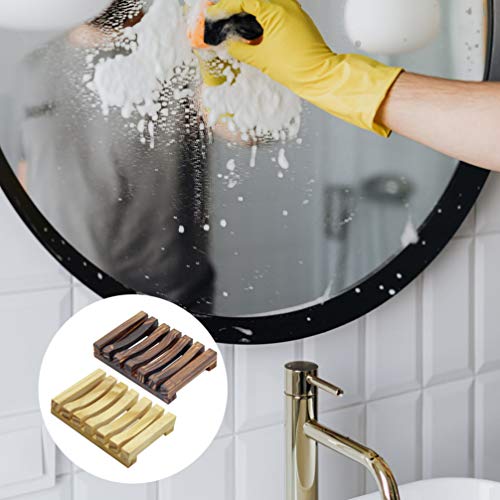 2 Peças Saboneteira De Carvão De Madeira Bandeja De Banheiro De Madeira Bar Protetor De Sabonete Sab