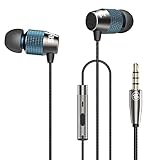 SIHIVIVE Ear Buds In Ear Headphones With Mic Wired Earphones Remote Bass Stereo Noise isolating Dual Diaphragm Transducer For All Cell phones Android iOS With 3.5MM Jack(Blue and Black)