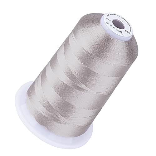 Image of Simthread 5500Yds /5000M 40WT Polyester Embroidery Thread Powder Gray S103 | High-yardage 5000M spool offers smooth feeding and stable 40WT polyester thread for home and commercial embroidery machines.