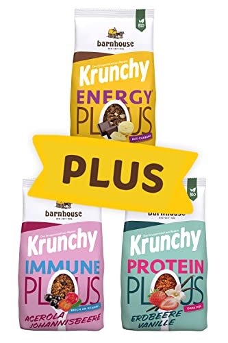 Barnhouse Krunchy Kennenlernpaket Plus, Bio Hafer-Knuspermüsli aus Bayern mit Mehrwert, Anzahl Der Teile: 3, 1125.0 gramm
