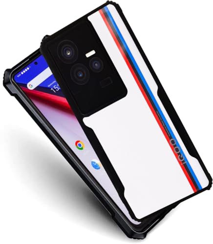 Image of AIBEX Crystal Clear Back Cover Case for IQOO 11 5G | 360 Degree Protection | Shock Proof Design | Transparent Back Cover Case (PC & TPU, Black Bumper)