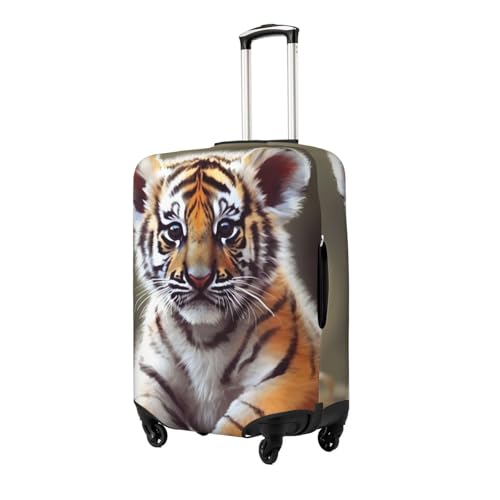 Cute Tiger Luggage Cover Stretch Washable Suitcase Protector Suitcase Cover Anti-Scratch Luggage Sleeve Elastic Suitcase Case Protector Baggage Cover Fits 18-32 Inch2