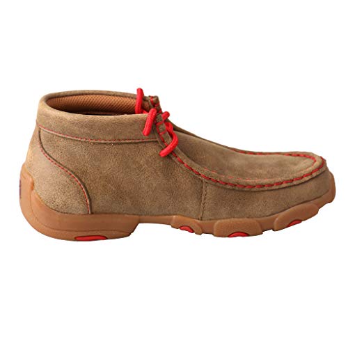 Image of Twisted X Kid's Driving Handcrafted Leather Casual Moccasins, Bomber /Red, 12.5 Medium