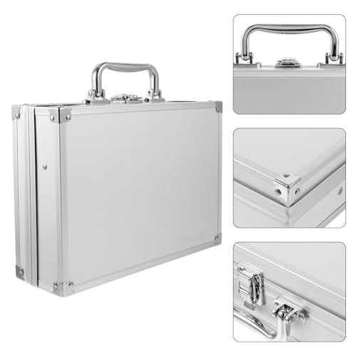 minkissy Aluminum Briefcase Tool Storage Box Lightweight Portable Multi-functional Aluminum Alloy Toolbox with Lock for Travel Work and Cosmetic Organization - Thumbnail 3