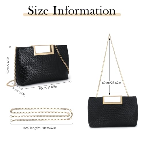 Image of Women's Straw Raffia Clutch Purse, Top Handle Woven Handbag with Crossbody Strap, Summer Beach Shoulder Bag