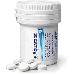 Aquatabs Water Purification Tablets (397mg, 100 Pack). Water Filtration System for Camping, Boating, Emergency Water, Survival Kit, and Marine. Easy-to-Use Water Purifier Treatment.