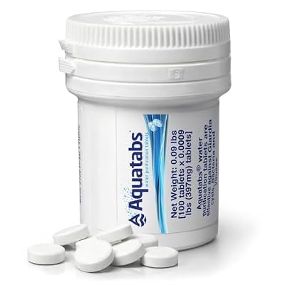 Aquatabs Water Purification Tablets, 397mg 100 Pack, Camping & Emergency