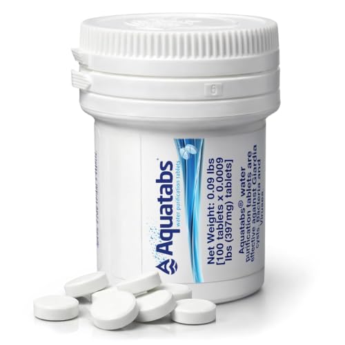 Aquatabs Water Purification Tablets, 100 Pack