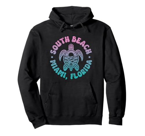South Beach Miami Florida Tortuga Marina Surfer Souvenir Surf Sudadera con Capucha
