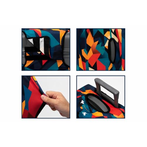 Image of JAHAP 28 Inch Luggage Cover Large | Abstract Print Stretchable Trolley Bag Cover for Suitcase | Dust Proof Scratch Resistant Travel Protector | Fits 28-30 Inch Only On Fiber /Plastic Trolley Bag