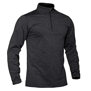 TACVASEN Men’s Sports Shirts 1/4 Zip Long Sleeve Fleece Lined Running Workout Athletic Pullover Tops Sweatshirt