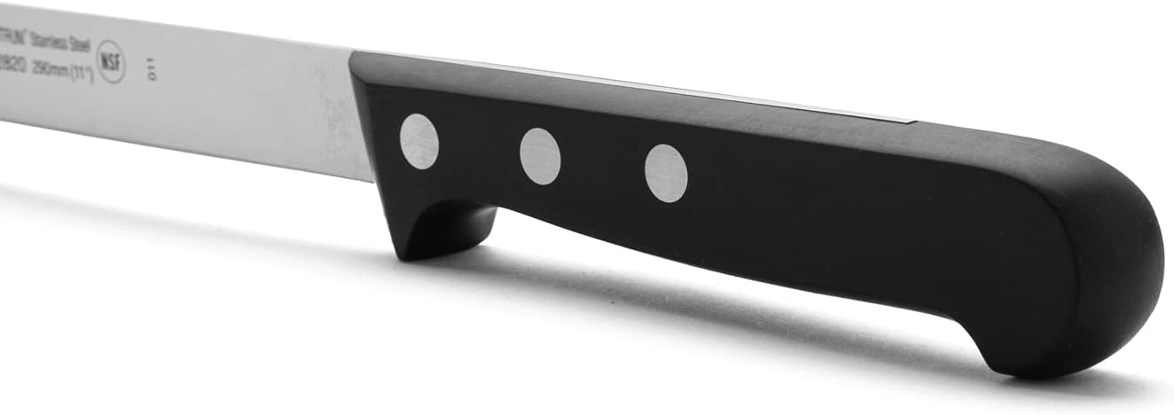 Arcos Slicing/Ham Knife 11 Inches Nitrum Stainless Steel Blade with Polyoxymethylene (POM) Black Handle. High-Usable & Lasting. Everyday Use Design. Highly Resistant.