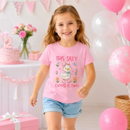 Image of Toddler Girls 2nd Birthday Shirt Outfit for Girls Cute Two Years Old Birthday Gift