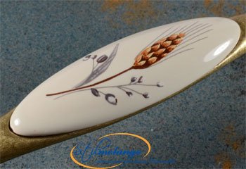 Landhausstil Bogengriffe CURVA mit Porzellan-Inlay Ähre 23 x 31 x 160 – Stilmelange Qualität aus Europa seit 1998 - 5