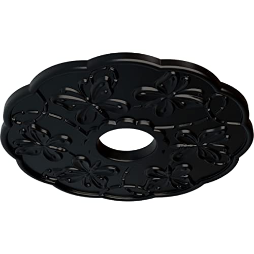 Image of Ekena Millwork CM17TSBLFDecorative Ceiling Medallions Modeled After Original Historical Patterns & Designs, Jet Black