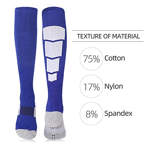 3 Pairs Soccer Socks, Sport Knee High Socks Calf Compression Athletic Socks for Mens and Women Running&Training Football Thickening Keep Warm Sock4