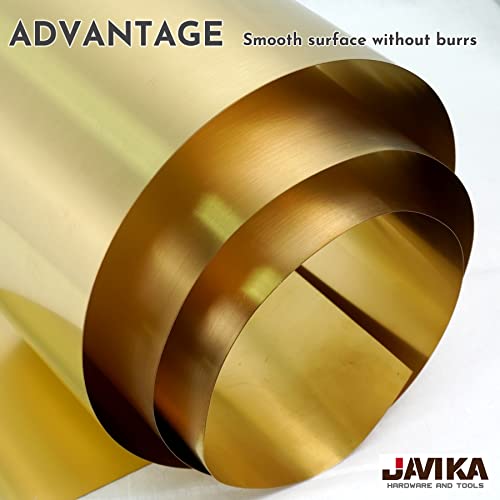 Image of JAVIKA 0.004 x 6 x 100 (inches) Brass Shim Stock Roll, Half Hard, Cold Rolled, CDA 260 Brass Alloy for Hardware and Machine Maintenance, DIY Projects, Jewelry, Crafts, Electrical