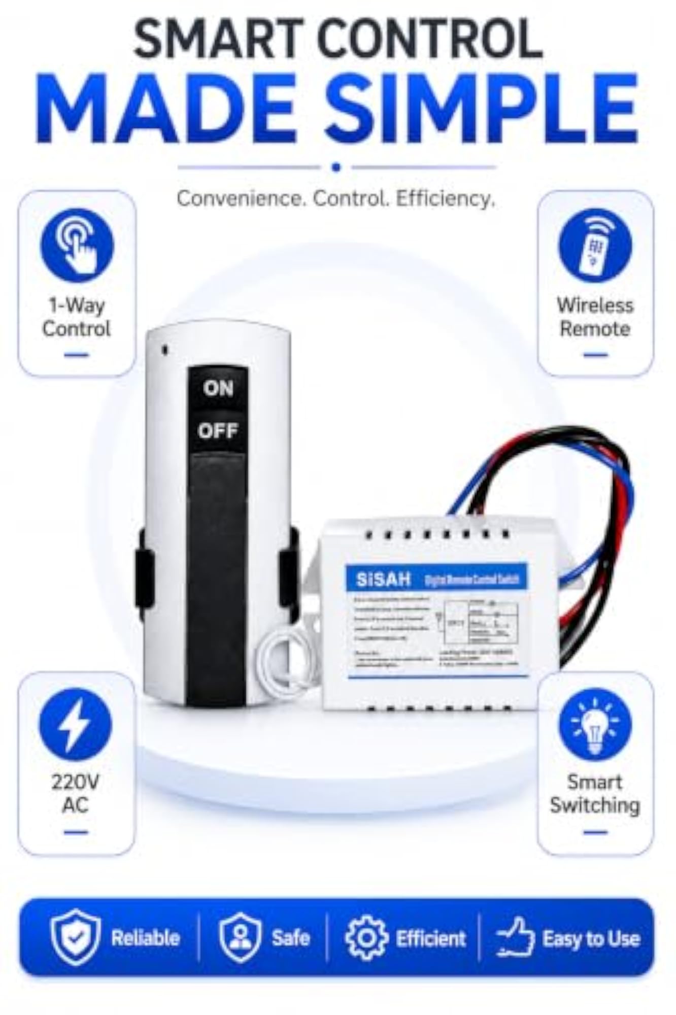 1 Way Plastic Remote Control Switch