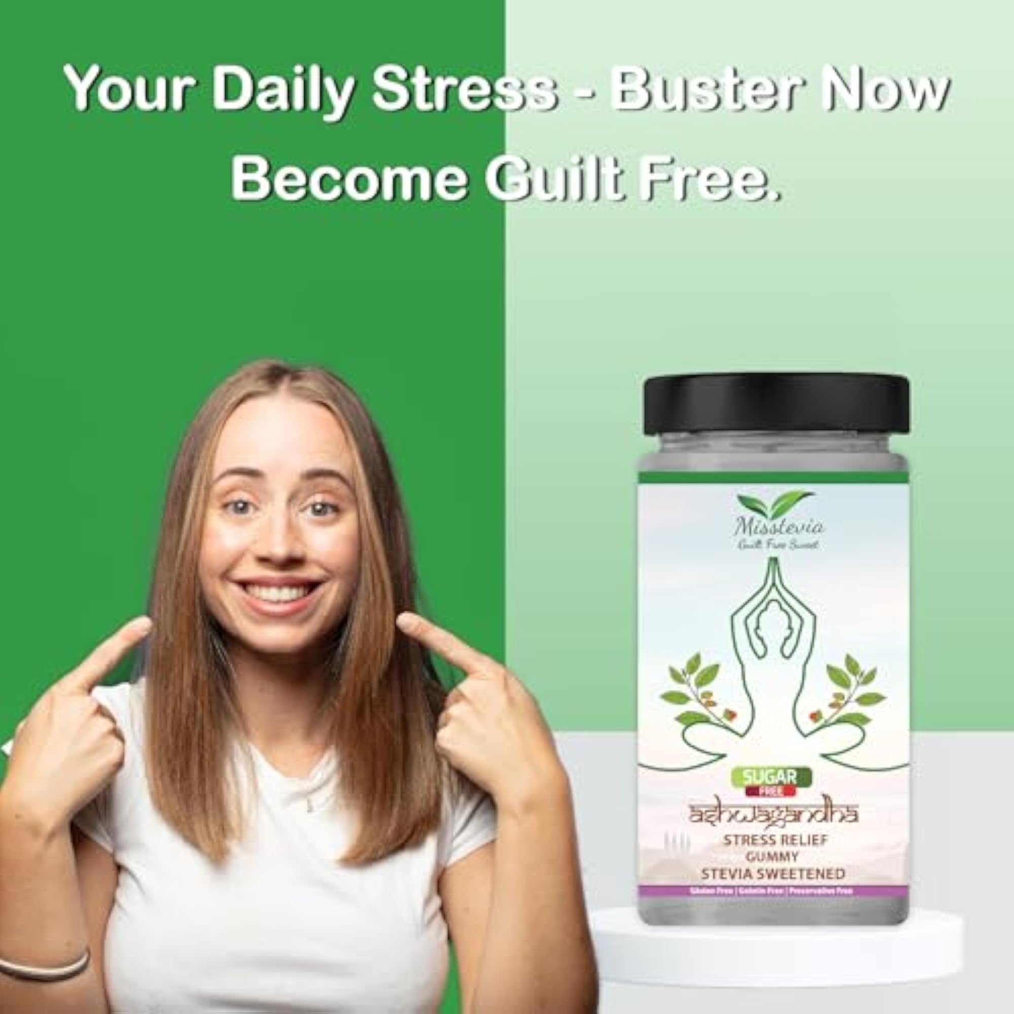 MISSTEVIA Nagori Ashwagandha Gummies, Stress Relief & Sleep