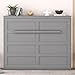 Harper & Bright Designs Full Size Murphy Bed Wall Bed Space-Saving for Multipurpose Guest Room Bedroom or Home Office, Gray