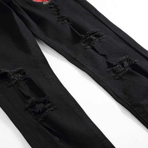 Men's Pattern Ripped Slim Fit Jean Skinny Comfort Straight Leg Flex Waist Pants Classic Stretch Denim Jeans for Men3