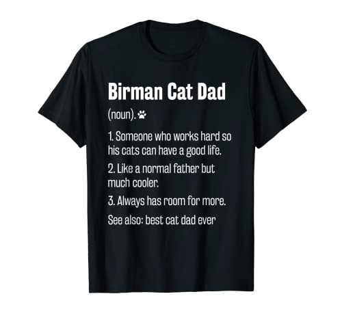 Meilleur père de chat birman de tous les temps Définition Funny Cat Lover T-Shirt