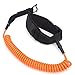 EVTSCAN Surfing Foot Rope TPU Heliciform Comfortable High‑Elastic Surfboard Safety Traction Belt(Orange)