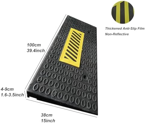 Heavy Duty Rubber Curb Ramp 1.6''-3.5'' for Driveway, Garage, Dock - 6600 LB Capacity, Ideal for Motorcycles, Bikes, Wheelchairs - 6cm/2.4inch Height