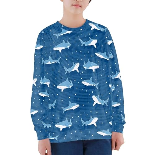 Boys Sweatshirts Long Sleeve Sport Cartoon Graphic Tops Shark Pullover Crewneck Tops Tees Kids 6-16 Years3