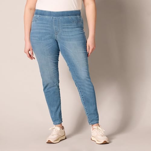 Image of Amazon Essentials Women's Skinny Fit Mid-Rise Stretch Pull-On Jegging with Pockets - Discontinued Colors