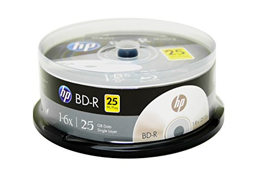 image for HP BD-R 6X 25GB Blu-Ray 25 Pack Blank Discs in Spindle