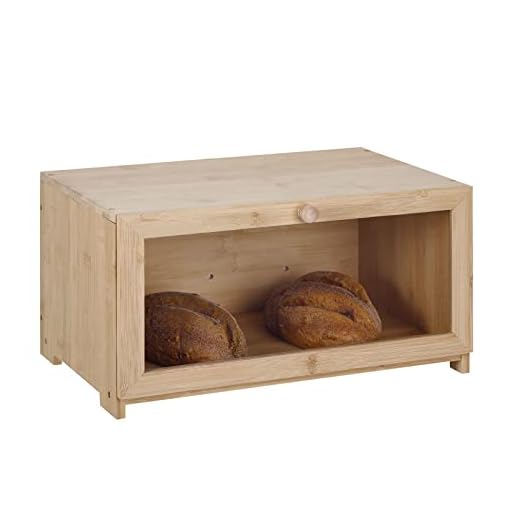 HAPOO Bread Box Bread Container for Kitchen Countertop Bamboo Bread Storage Container