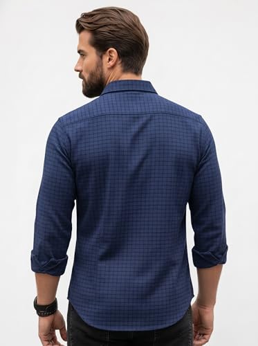 Image of Amazon Brand - INKAST Men's Regular Fit Button Down Dress Shirts Textured Long Sleeve Casual Hawaiian Shirt