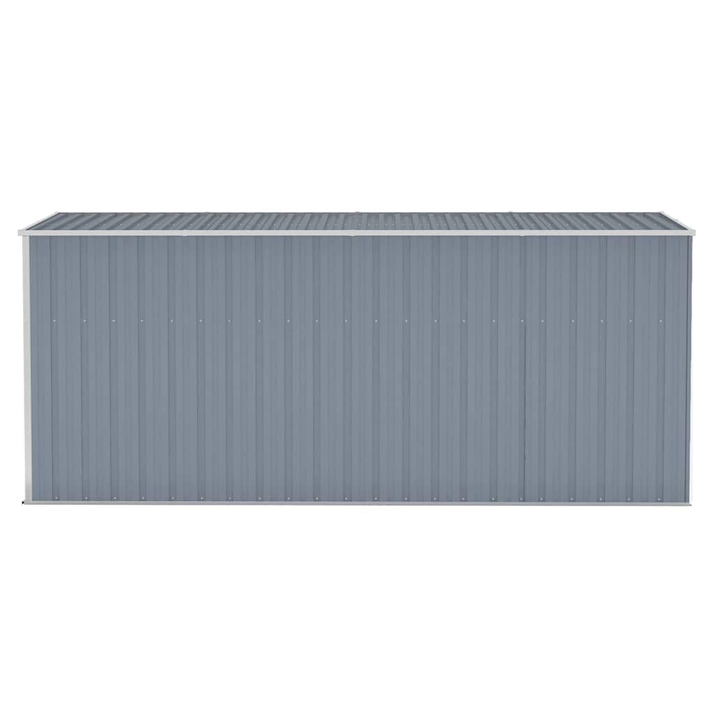 vidaXL Cobertizo de Jardín Mural Gris 118x382x178 cm Acero galvanizado