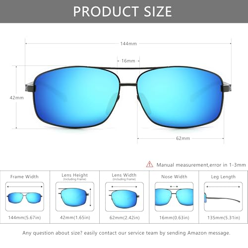 Image of SUNGAIT UV protection Ultra Lightweight Rectangular Polarized Sunglasses