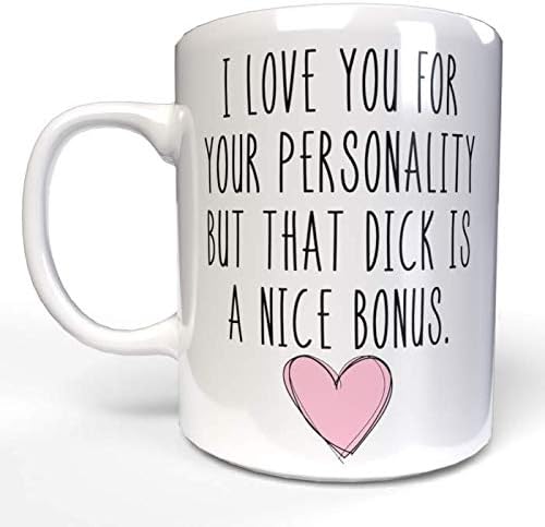 Print Maniacs Personalised Valentines Day Mug Funny Humor Novelty His Her Love Romantic Girlfriend Boyfriend Anniversary Husband Wife Coffee Tea Cup Gift D**k Bonus