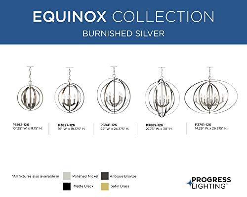 Equinox Collection Silver Six-Light Luxury Hanging Pendant Light - Image 18