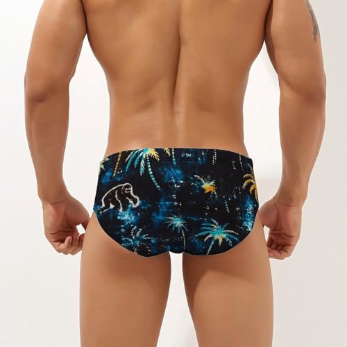 Bigfoot Palm Tree Galaxy Camouflage Men's Swimsuit Bikini Briefs Swim Underwear Stretchy Swimwear3