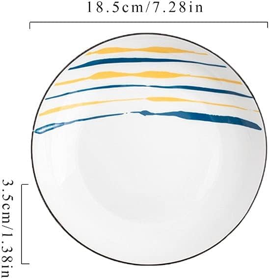 Talerze ceramiczne, zestaw 6 sztuk, okrągłe talerze do makaronu, stek, przystawki, nadają się do kuchenki mikrofalowej i zmywarki, 6 szt. 7 cali