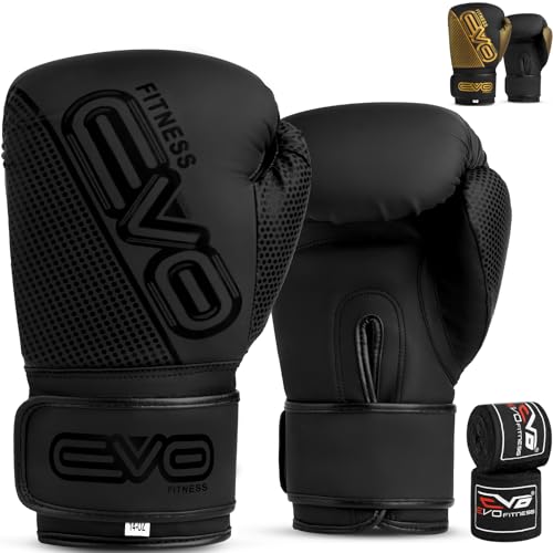 EVO Boxing Gloves 12 OZ (Black)